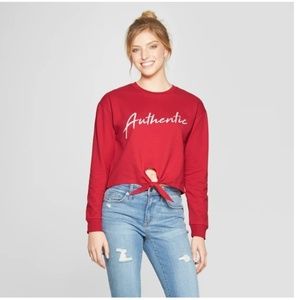 Long Sleeve Authentic Front Tie T-Shirt 74-143